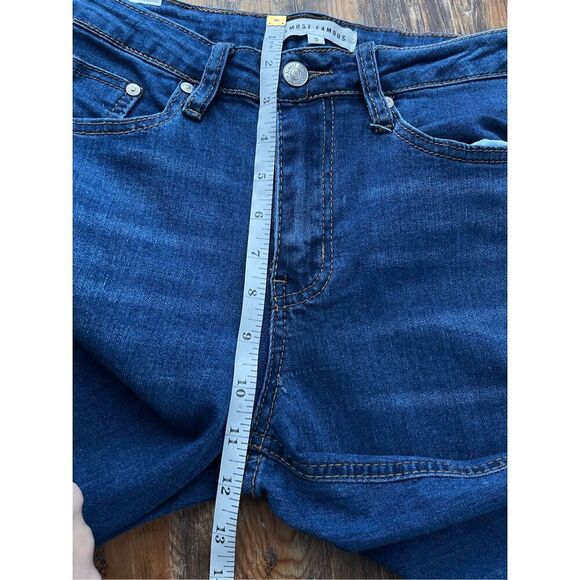 B6 Almost Famous Women's Denim Frayed Flared Jeans Blue Size 5‎ - Picture 7 of 8